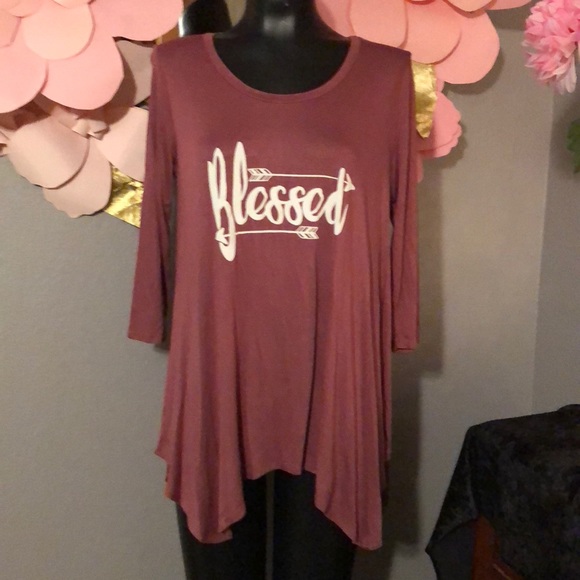Hippie Chic Tops - Dusty Rose Long Sleeve Tee
